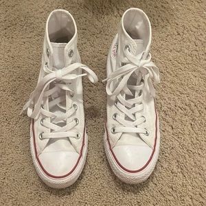 Women’s white high top converses